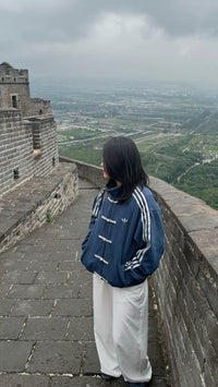 Uibok streetwear apparel, styling the blue oversized lunar new year jacket outfit