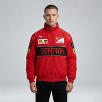 uibok Ferrari red racing parachute jacket lightweight windbreaker