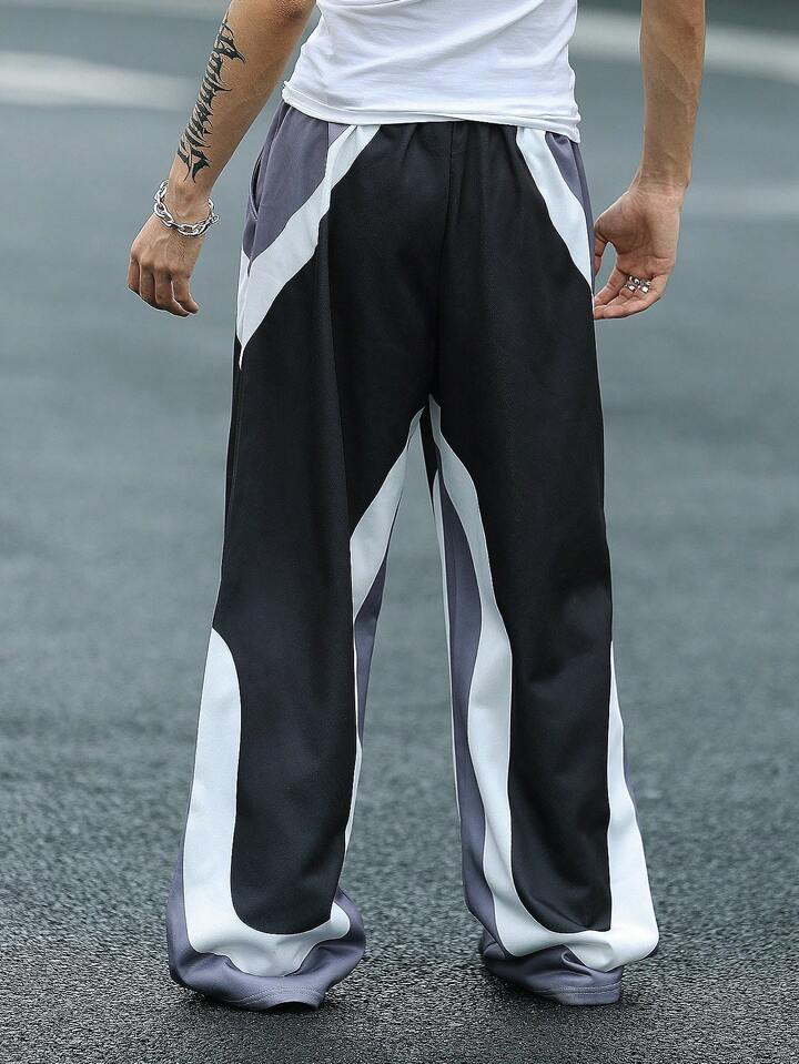 back Uibok Abstract Flow Wide-Leg Sweatpants 
