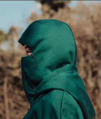 Bottle Green Balaclava Hoodie for Men & Women | Premium Winter Zipper Hoodie with Face Cover