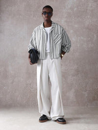 Unisex Premium Knife Pleat Track Pants | Wide Leg Casual Trousers 