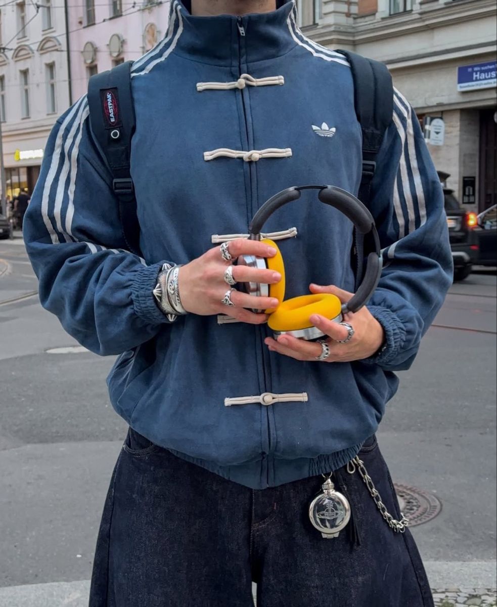 Uibok blue CNY jacket, a premium oversized streetwear bomber jacket for unisex