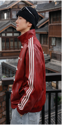 Uibok CNY Leather Jacket – Chinese Knot Streetwear Faux Leather Jacket Unisex | Premium Lunar New Year Inspired Street Fashion