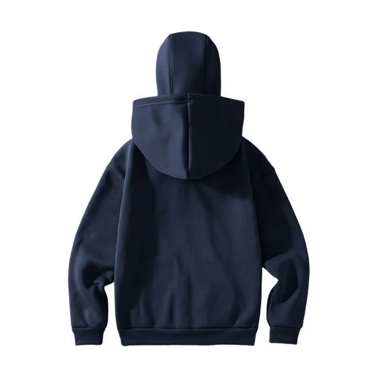 High-density 450GSM fabric detail on the Uibok navy blue balaclava hoodie.