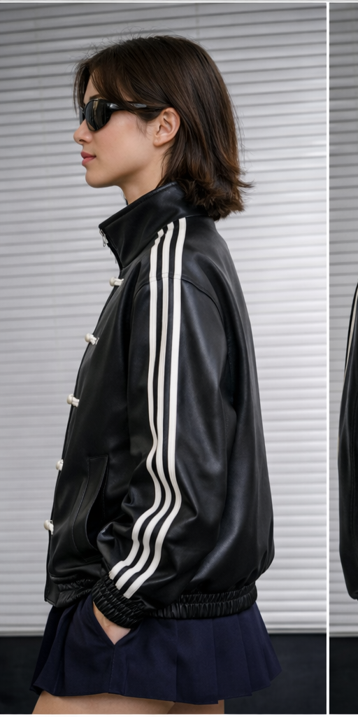 Uibok Black CNY Leather Jacket – Chinese Knot Streetwear Faux Leather Jacket Unisex | Premium Asian Aesthetic Winter Jacket