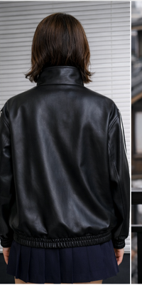Uibok Black CNY Leather Jacket – Chinese Knot Streetwear Faux Leather Jacket Unisex | Premium Asian Aesthetic Winter Jacket