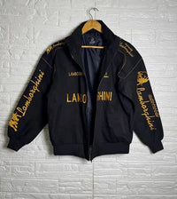 uibok Lamborghini jacket parachute racing jacket front view with premium embroidery