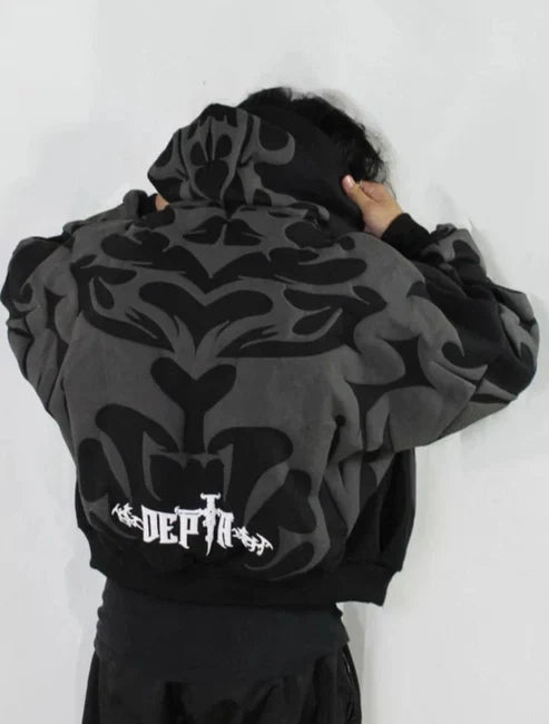 unisex styling oversized depth hoodie dark aesthetic streetwear uibok