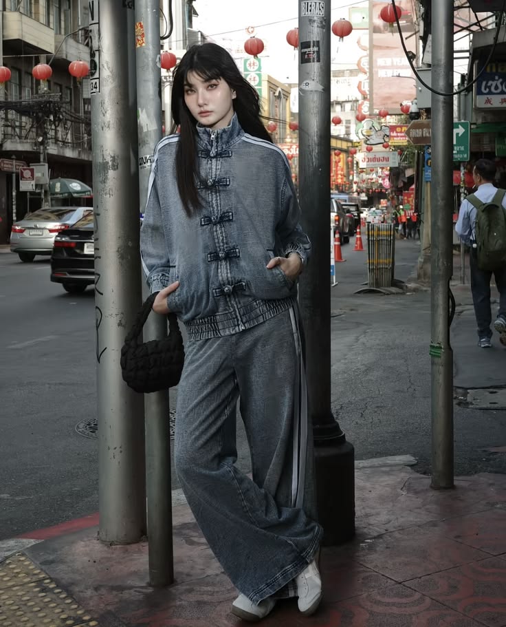 Uibok Premium Oversized Denim CNY Jacket | Distressed Lunar New Year Streetwear