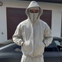 Uibok Glacier Core white balaclava hoodie in heavyweight 450GSM industrial fleece.